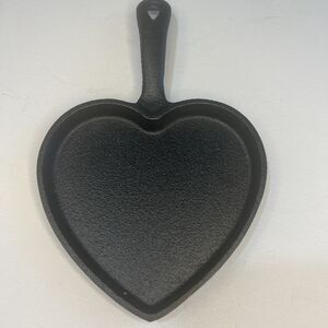 Heart Shaped Cast Iron Skillet small Rustic Farmhouse Decor decorative 8" long.